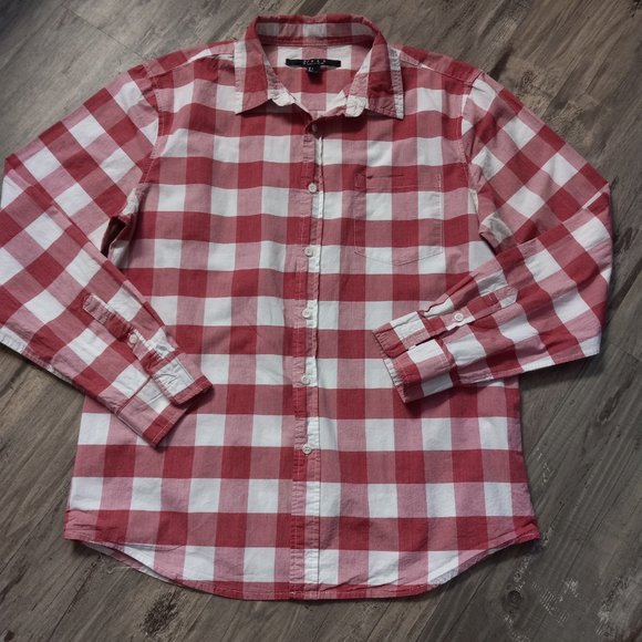 21 Men Shirt Plaid Long Sleeve Button Down - Picture 3 of 8